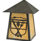 Meyda Lighting Lake Clear Lodge 9" Craftsman Brown Silverware Wall Sconce With Beige Art Shade Glass