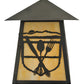 Meyda Lighting Lake Clear Lodge 9" Craftsman Brown Silverware Wall Sconce With Beige Art Shade Glass