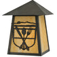 Meyda Lighting Lake Clear Lodge 9" Craftsman Brown Silverware Wall Sconce With Beige Art Shade Glass