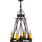 Meyda Lighting Lakeshore 148235 18" 5-Light Cajun Spice Chandelier With Amber Faux Candlelight