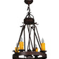 Meyda Lighting Lakeshore 148235 18" 5-Light Cajun Spice Chandelier With Amber Faux Candlelight