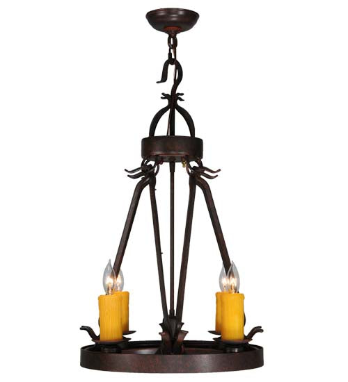 Meyda Lighting Lakeshore 148235 18" 5-Light Cajun Spice Chandelier With Amber Faux Candlelight