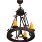 Meyda Lighting Lakeshore 148235 18" 5-Light Cajun Spice Chandelier With Amber Faux Candlelight