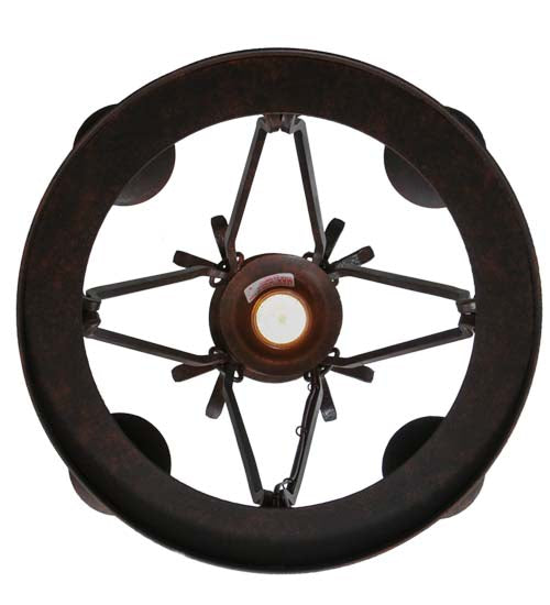 Meyda Lighting Lakeshore 148235 18" 5-Light Cajun Spice Chandelier With Amber Faux Candlelight