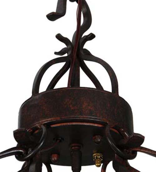 Meyda Lighting Lakeshore 148235 18" 5-Light Cajun Spice Chandelier With Amber Faux Candlelight