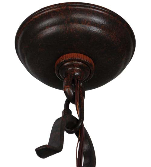 Meyda Lighting Lakeshore 148235 18" 5-Light Cajun Spice Chandelier With Amber Faux Candlelight