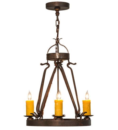 Meyda Lighting Lakeshore 148235 18" 5-Light Cajun Spice Chandelier With Amber Faux Candlelight