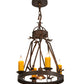 Meyda Lighting Lakeshore 148235 18" 5-Light Cajun Spice Chandelier With Amber Faux Candlelight