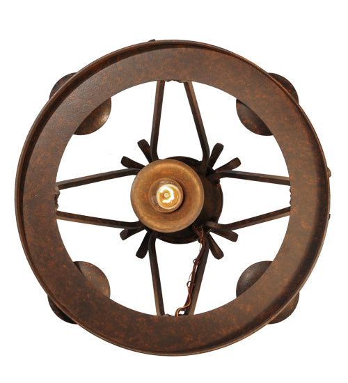 Meyda Lighting Lakeshore 148235 18" 5-Light Cajun Spice Chandelier With Amber Faux Candlelight