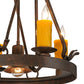 Meyda Lighting Lakeshore 148235 18" 5-Light Cajun Spice Chandelier With Amber Faux Candlelight
