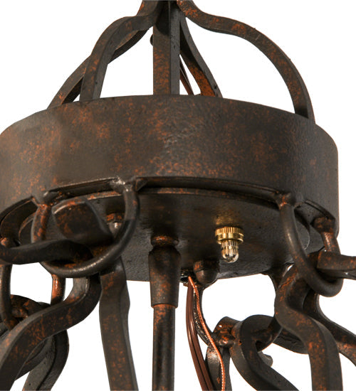 Meyda Lighting Lakeshore 148235 18" 5-Light Cajun Spice Chandelier With Amber Faux Candlelight