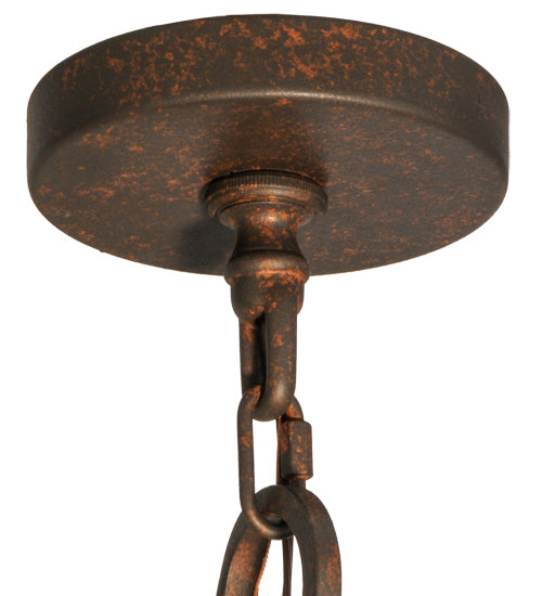 Meyda Lighting Lakeshore 148235 18" 5-Light Cajun Spice Chandelier With Amber Faux Candlelight