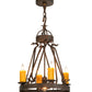 Meyda Lighting Lakeshore 148235 18" 5-Light Cajun Spice Chandelier With Amber Faux Candlelight