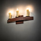 Meyda Lighting Lakeshore 18" 3-Light Rustic Iron Wall Sconce With Ivory Faux Candlelight