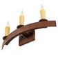 Meyda Lighting Lakeshore 18" 3-Light Rustic Iron Wall Sconce With Ivory Faux Candlelight