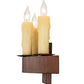 Meyda Lighting Lakeshore 18" 3-Light Rustic Iron Wall Sconce With Ivory Faux Candlelight