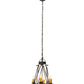 Meyda Lighting Lakeshore 18" 4-Light Chestnut Chandelier With Amber Faux Candlelight and Downlight