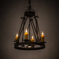 Meyda Lighting Lakeshore 18" 4-Light Chestnut Chandelier With Amber Faux Candlelight and Downlight