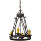 Meyda Lighting Lakeshore 18" 4-Light Chestnut Chandelier With Amber Faux Candlelight and Downlight