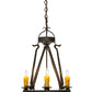 Meyda Lighting Lakeshore 18" 4-Light Chestnut Chandelier With Amber Faux Candlelight and Downlight