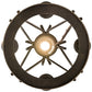 Meyda Lighting Lakeshore 18" 4-Light Chestnut Chandelier With Amber Faux Candlelight and Downlight