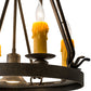 Meyda Lighting Lakeshore 18" 4-Light Chestnut Chandelier With Amber Faux Candlelight and Downlight