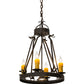 Meyda Lighting Lakeshore 18" 4-Light Chestnut Chandelier With Amber Faux Candlelight and Downlight