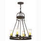 Meyda Lighting Lakeshore 24" 5-Light Coffee Bean Chandelier With Clear Hurricane Shade Glass