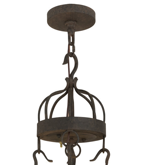 Meyda Lighting Lakeshore 24" 5-Light Coffee Bean Chandelier With Clear Hurricane Shade Glass