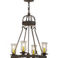 Meyda Lighting Lakeshore 24" 5-Light Coffee Bean Chandelier With Clear Hurricane Shade Glass