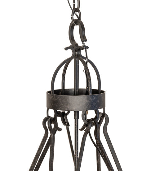 Meyda Lighting Lakeshore 28" 5-Light Coffee Bean Chandelier With Amber Faux Candlelight