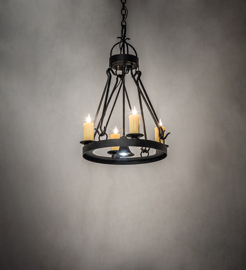 Meyda Lighting Lakeshore 28" 5-Light Coffee Bean Chandelier With Amber Faux Candlelight