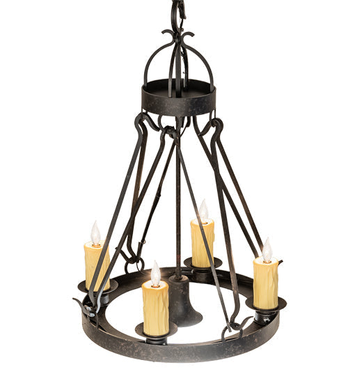 Meyda Lighting Lakeshore 28" 5-Light Coffee Bean Chandelier With Amber Faux Candlelight