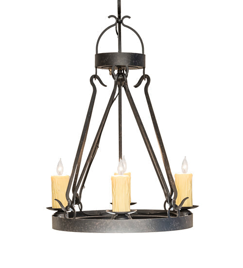 Meyda Lighting Lakeshore 28" 5-Light Coffee Bean Chandelier With Amber Faux Candlelight