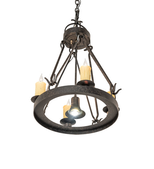 Meyda Lighting Lakeshore 28" 5-Light Coffee Bean Chandelier With Amber Faux Candlelight