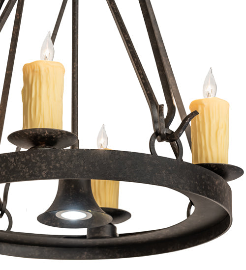 Meyda Lighting Lakeshore 28" 5-Light Coffee Bean Chandelier With Amber Faux Candlelight