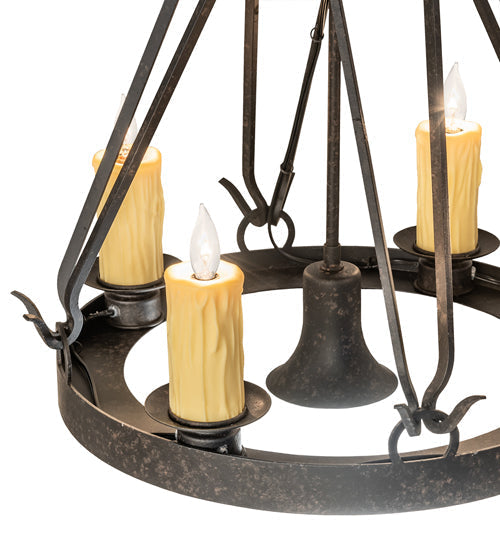 Meyda Lighting Lakeshore 28" 5-Light Coffee Bean Chandelier With Amber Faux Candlelight
