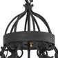 Meyda Lighting Lakeshore 28" 7-Light Costello Black Chandelier With Eggshell Textrene Shade