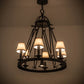 Meyda Lighting Lakeshore 28" 7-Light Costello Black Chandelier With Eggshell Textrene Shade