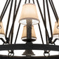 Meyda Lighting Lakeshore 28" 7-Light Costello Black Chandelier With Eggshell Textrene Shade