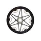 Meyda Lighting Lakeshore 28" 7-Light Costello Black Chandelier With Eggshell Textrene Shade