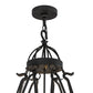 Meyda Lighting Lakeshore 28" 7-Light Costello Black Chandelier With Eggshell Textrene Shade