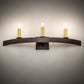 Meyda Lighting Lakeshore 30" 3-Light Rusty Iron Wall Sconce With Amber Faux Candlelight
