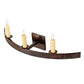 Meyda Lighting Lakeshore 30" 3-Light Rusty Iron Wall Sconce With Amber Faux Candlelight