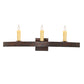 Meyda Lighting Lakeshore 30" 3-Light Rusty Iron Wall Sconce With Amber Faux Candlelight