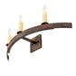 Meyda Lighting Lakeshore 30" 3-Light Rusty Iron Wall Sconce With Amber Faux Candlelight