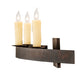 Meyda Lighting Lakeshore 30" 3-Light Rusty Iron Wall Sconce With Amber Faux Candlelight