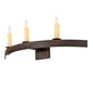 Meyda Lighting Lakeshore 30" 3-Light Rusty Iron Wall Sconce With Amber Faux Candlelight
