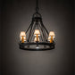 Meyda Lighting Lakeshore 30" 7-Light Wrought Iron Chandelier With Beige Natural Textrene Shade