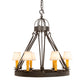 Meyda Lighting Lakeshore 30" 7-Light Wrought Iron Chandelier With Beige Natural Textrene Shade